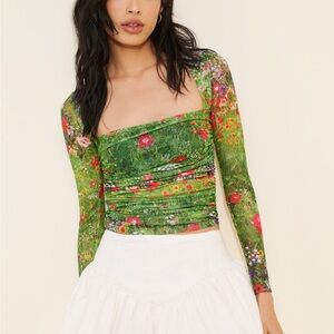 Jenna mesh long sleeve top